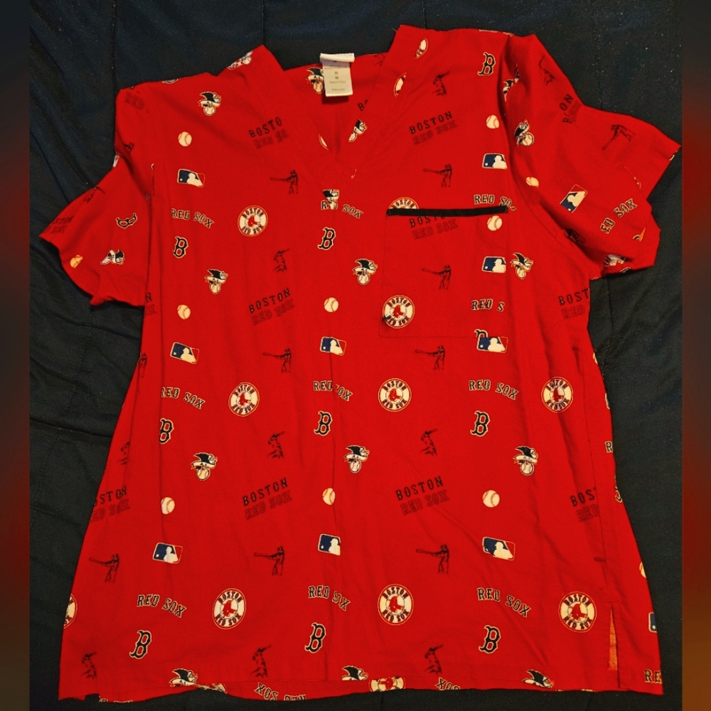 Red Sox Scrubs Top